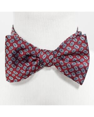 New Daniel Cremieux Maroon 100% Silk Self Tie Bow Tie Bowtie